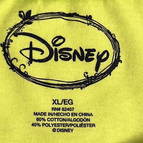 NWT Women's Minnie Loves Mickey Disney Neon Yellow T-Shirt Size L-XL - Picture 7 of 10